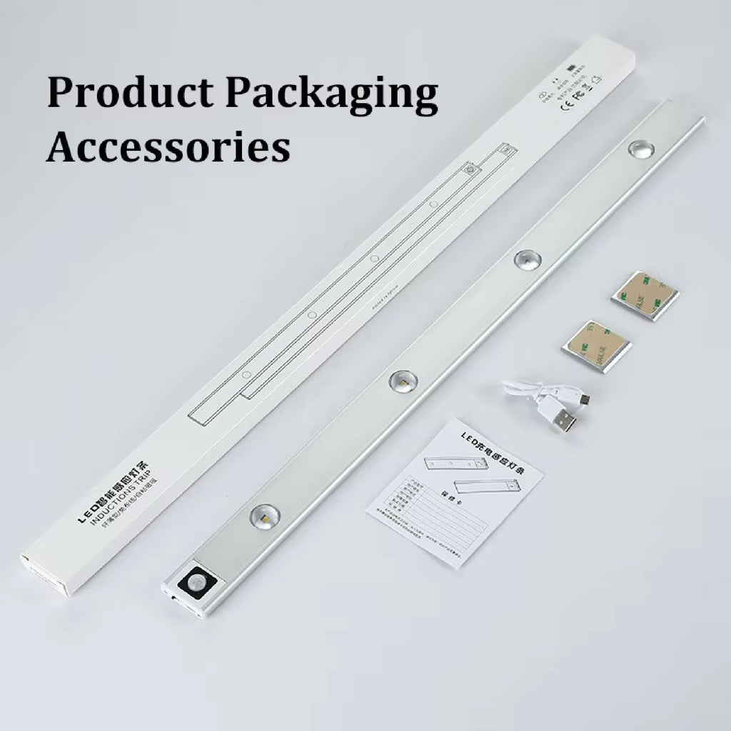 Luz 4 LED para Gabinete con Sensor de Movimiento - 3 Temperaturas de Color - USB Recargable