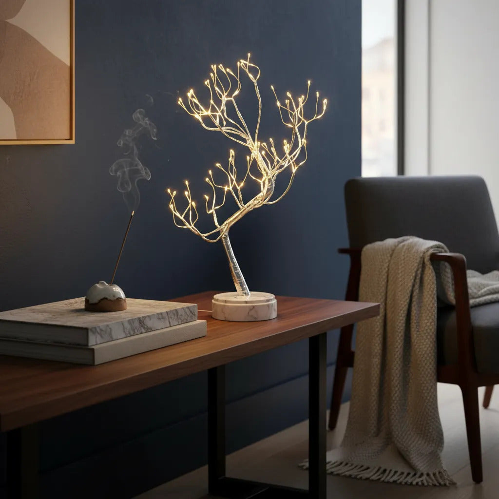 Lámpara Árbol Bonsái LED – Luz Nocturna Decorativa con Ramas de Cobre