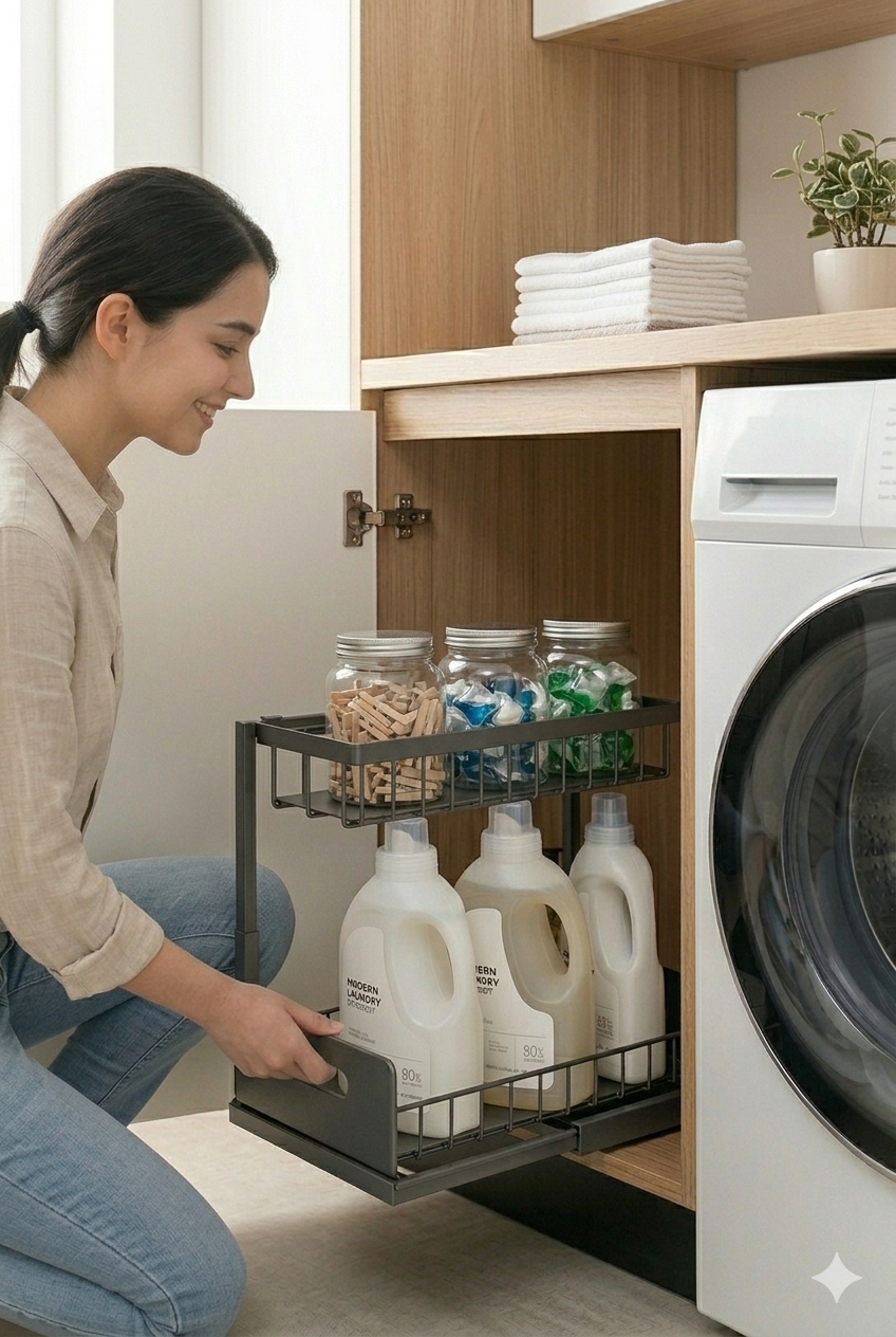 Organizador de Cocina Bajo Fregadero Pull-Out con 2 Niveles - 50 Lbs