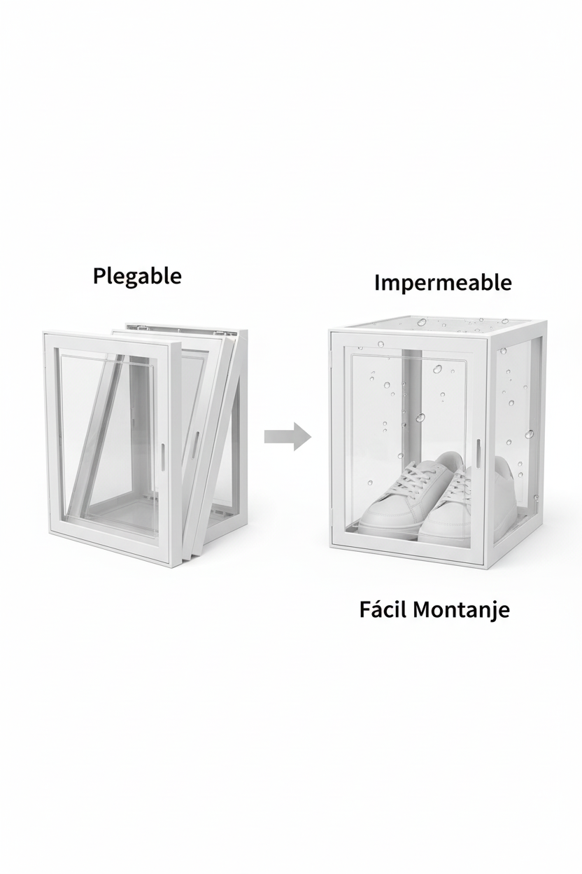 Caja plegable armada y desarmada