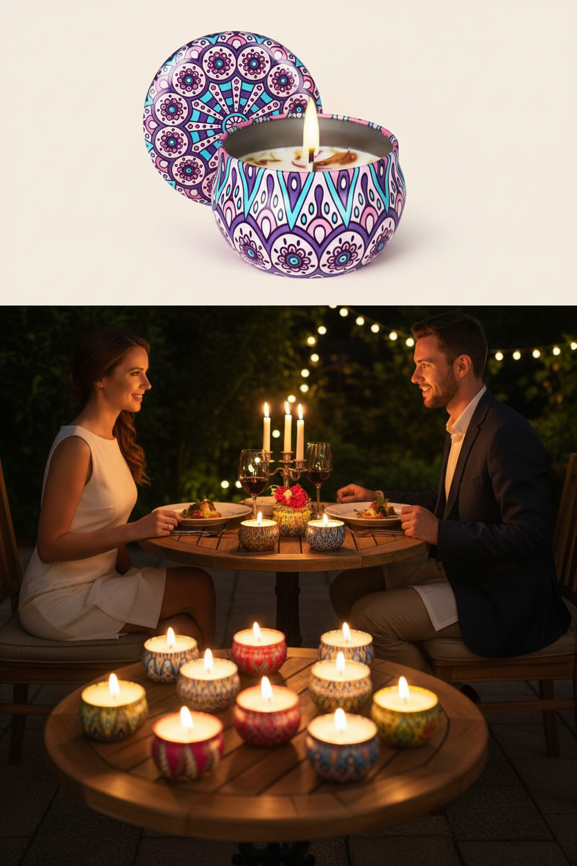 Cena romántica con velas
