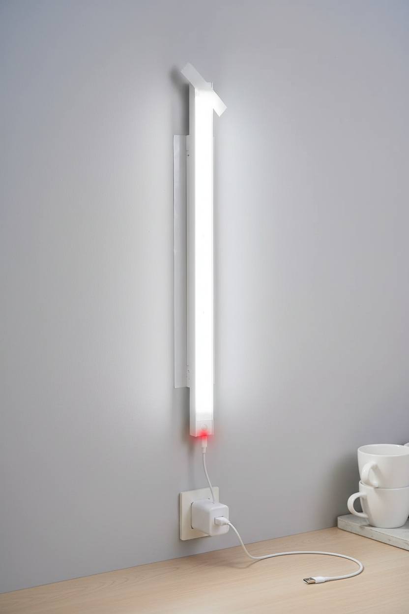 Lámpara LED recargable con cable USB y sistema adhesivo