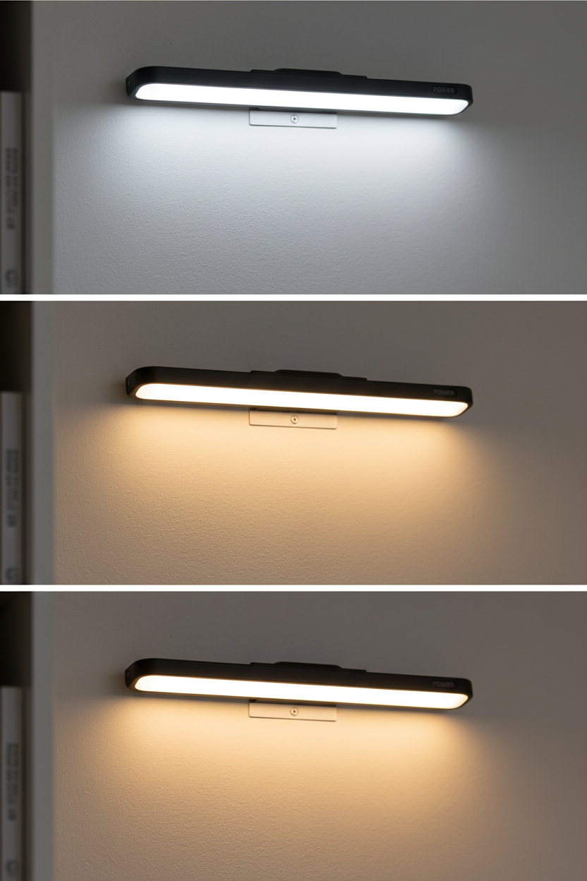 Detalle de 3 tonos de luz y control táctil de lámpara LED
