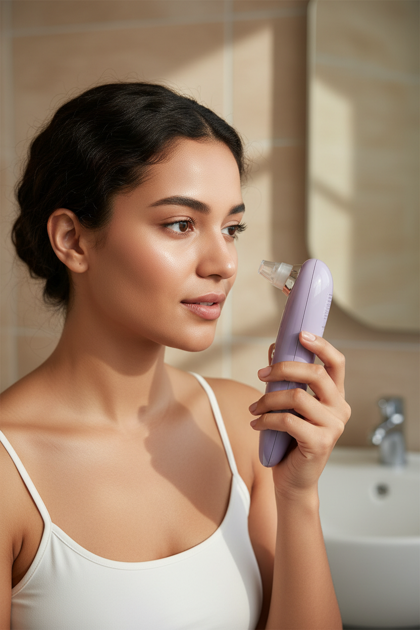 Modelo latina usando extractor en nariz