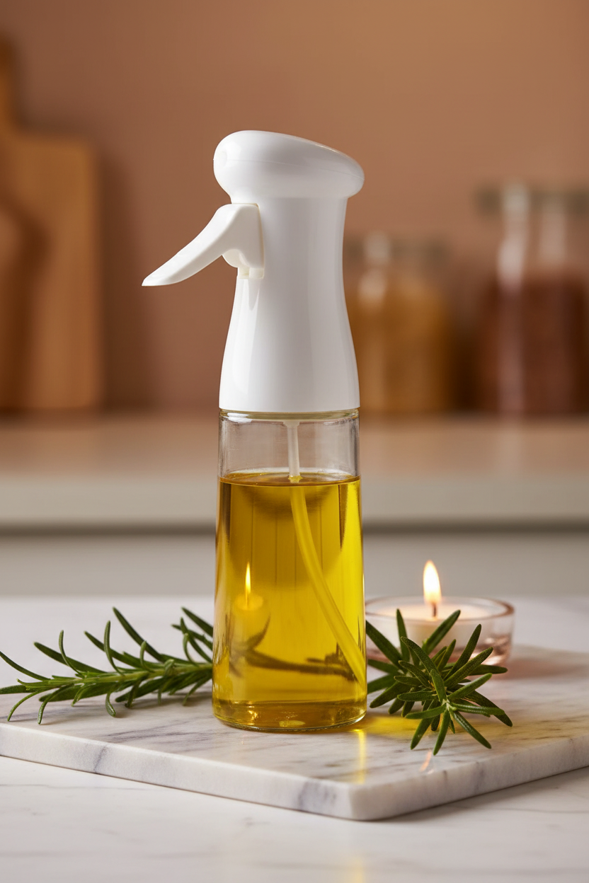 Detalle pulverizador de aceite con oliva – Tusset