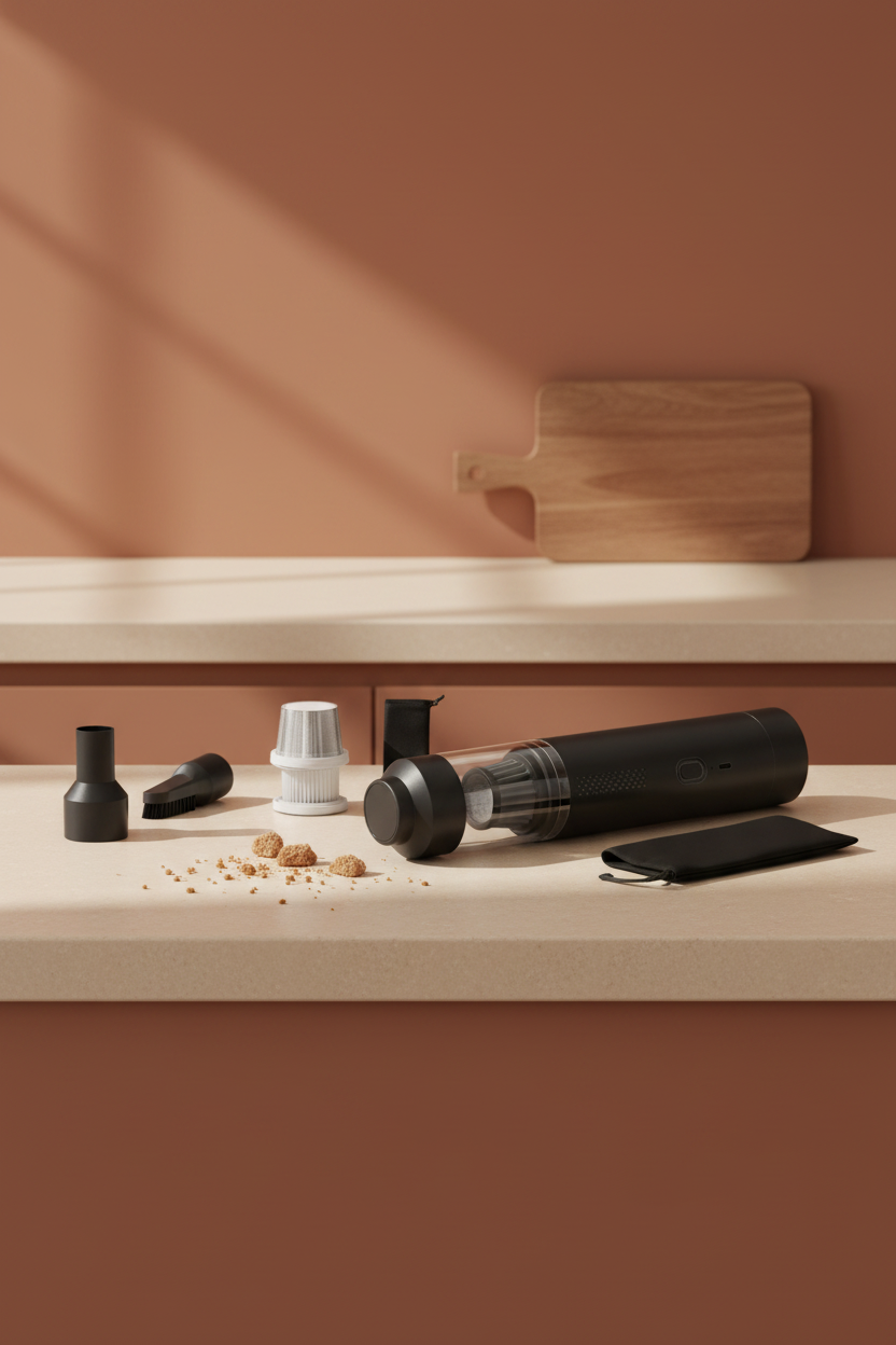 Aspiradora Portátil EG-121 en cocina moderna – sin personas