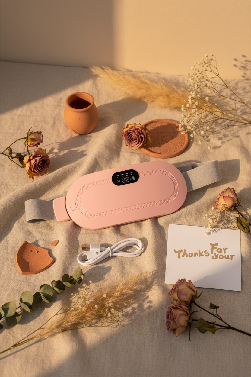 Flat lay editorial cinturón térmico – Tusset
