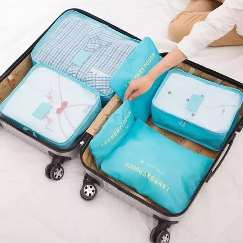 Set Organizadores de Viaje 6 Piezas - Cubos Empacadores con Malla