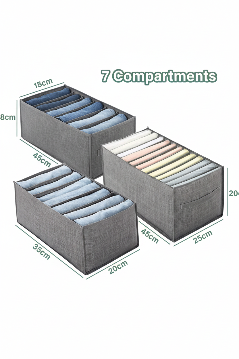Set completo de 3 organizadores grises