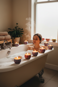 Velas mandalas en baño